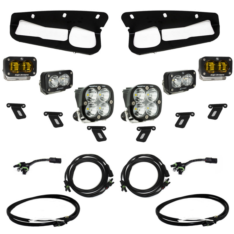 Baja Designs 21-22 Ford Bronco w/Steel Bumper S2 SAE Pro Fog Pocket Light Kit - Amber