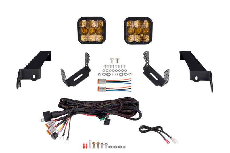 Diode Dynamics 18-21 Jeep JL Wrangler SS5 Bumper LED Pod Light Kit - Y