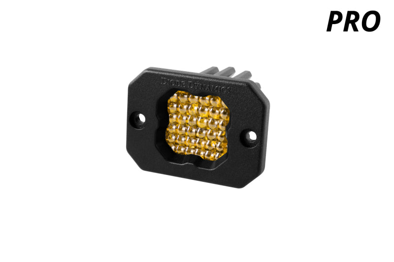 Diode Dynamics Stage Series C1 LED Pod Pro - Yellow Flood Flush ABL Each