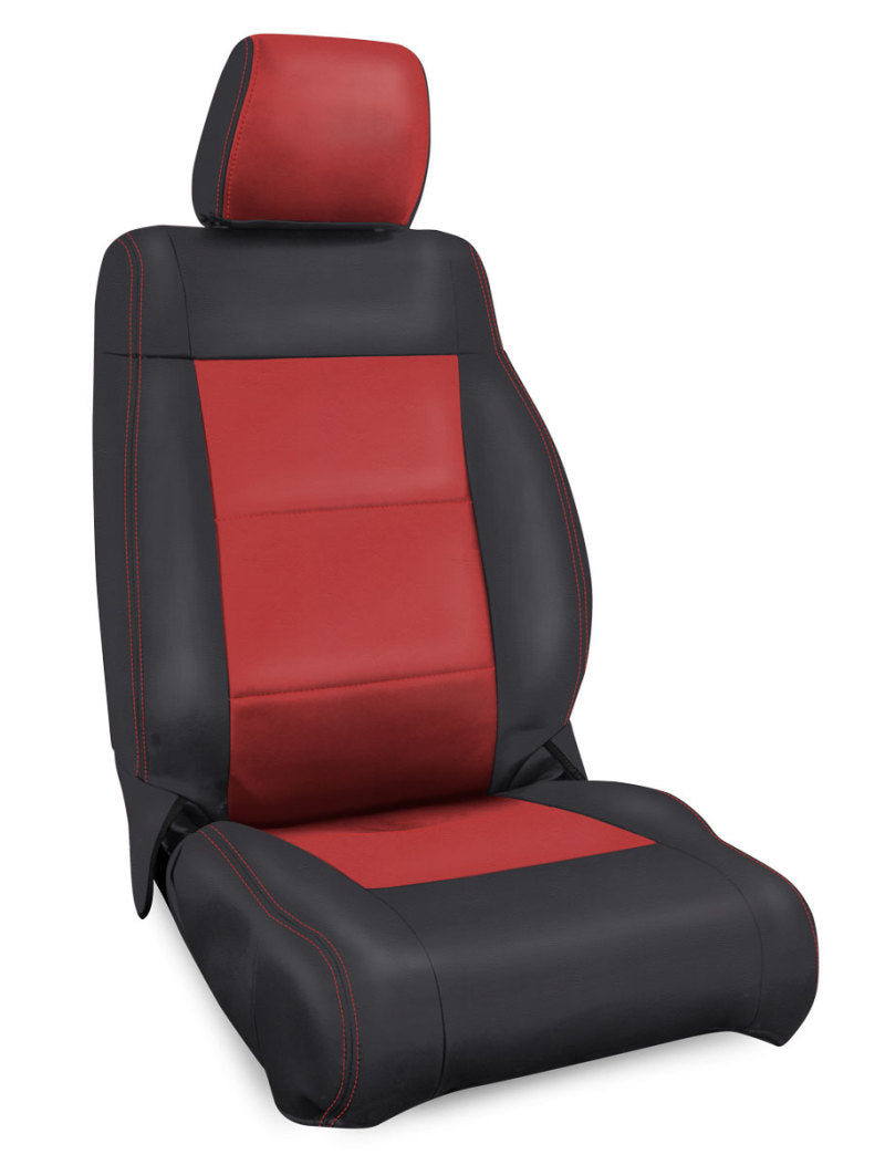 PRP 07-10 Jeep Wrangler JK Front Seat Covers/2 door or 4 door (Pair) - Black/Red