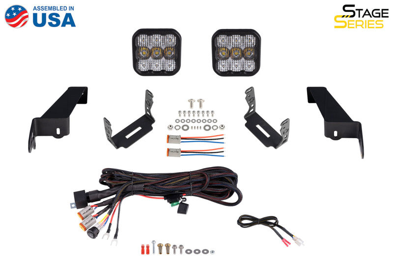 Diode Dynamics 18-21 Jeep JL Wrangler SS5 Bumper LED Pod Light Kit - Y