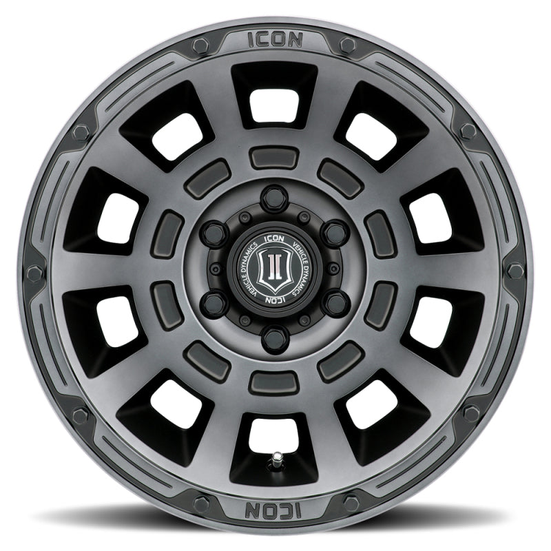 ICON Thrust 17x8.5 6x120 0mm Offset 4.75in BS Smoked Satin Black Tint Wheel