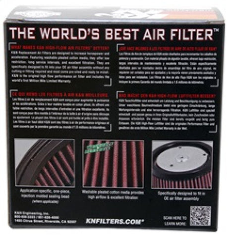 K&N Replacement Air Filter 5.5in Top OD x 6in Base OD x 2.313in H for Harley-Davidson