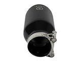 aFe Takeda 304 Stainless Steel Clamp-On Exhaust Tip 2.5in.Inlet / 4in Outlet - Black