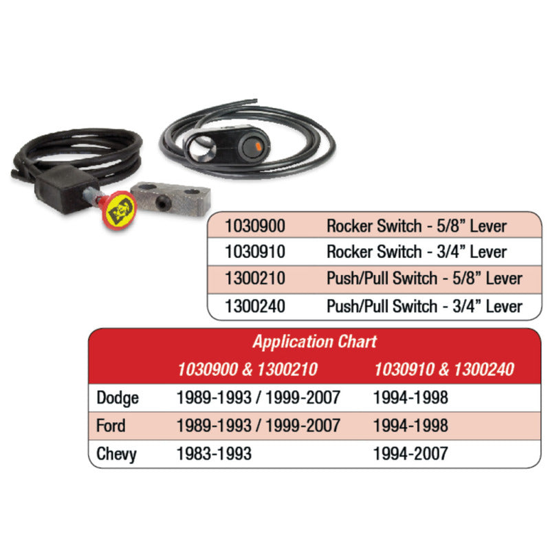 BD Diesel Push/Pull Switch Kit Exhaust Brake - 3/4in Manual Lever