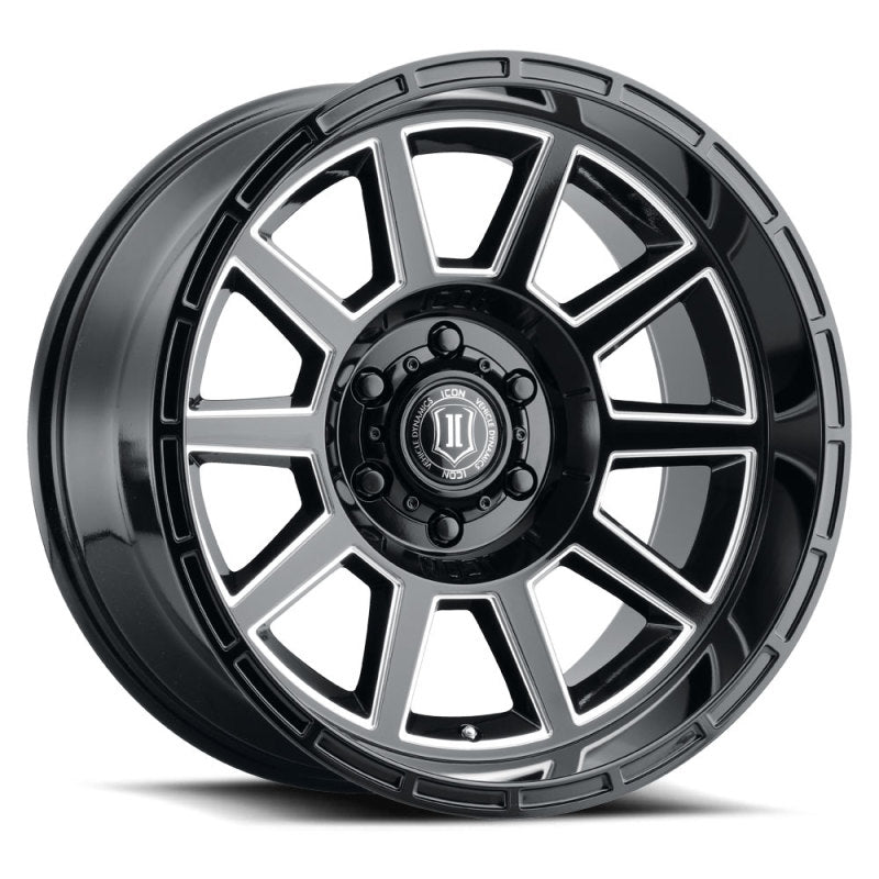 ICON Recoil | 20x10 | -24mm Offset | 5x5 | Gloss Black Milled Spokes Wheel