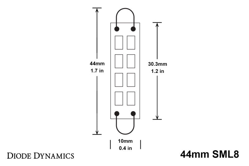 Diode Dynamics 44mm SML8 LED Bulb - Cool - White Set of 4