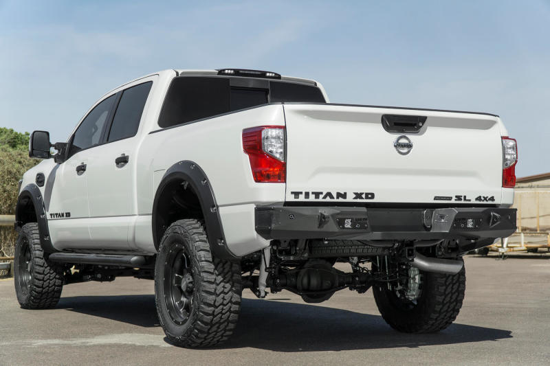 Addictive Desert Designs 16-18 Nissan Titan XD Stealth Fighter Rear Bumper w/ Backup Sensor Cutout