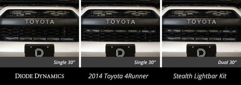 Diode Dynamics 14-19 Toyota 4Runner SS30 (Single) Stealth Lightbar Kit - White Combo