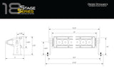 Diode Dynamics 18 In LED Light Bar Single Row Straight - Amber Driving Each Stage Series