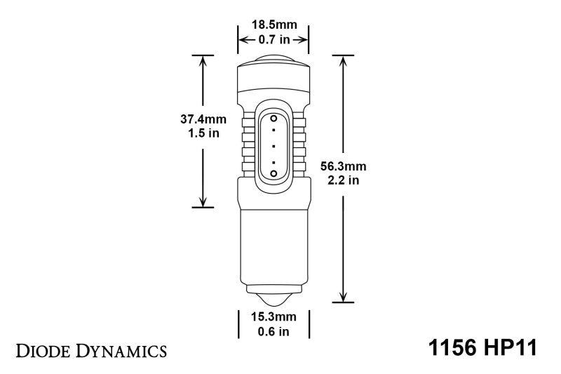 Diode Dynamics 1156 LED Bulb HP11 LED - Amber (Single)