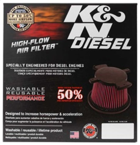 K&N 2017 Ford F250 Super Duty V8-6.7L DSL Replacement Drop In Air Filt
