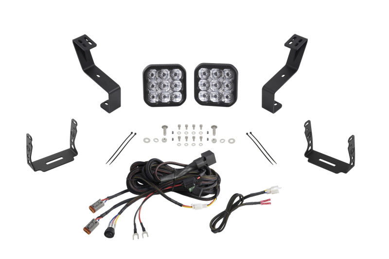 Diode Dynamics SS5 Bumper LED Pod Light Kit for 2019-Present Ram Sport - White Driving