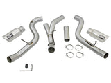 aFe LARGE Bore HD 4in Dual DPF-Back SS Exhaust w/Polished Tip 16-17 GM Diesel Truck V8-6.6L (td) LML