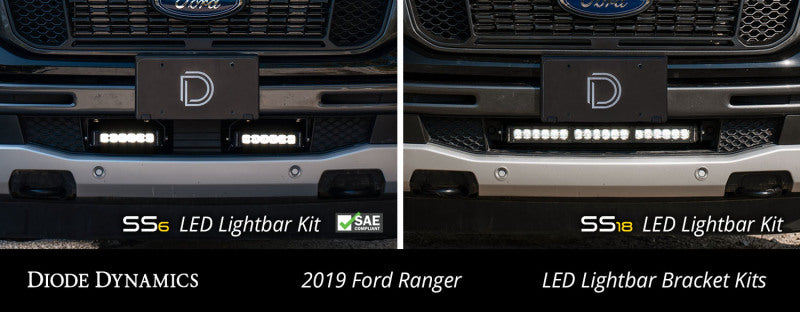 Diode Dynamics 19-21 Ford Ranger SS6 LED Lightbar Kit - Amber Wide