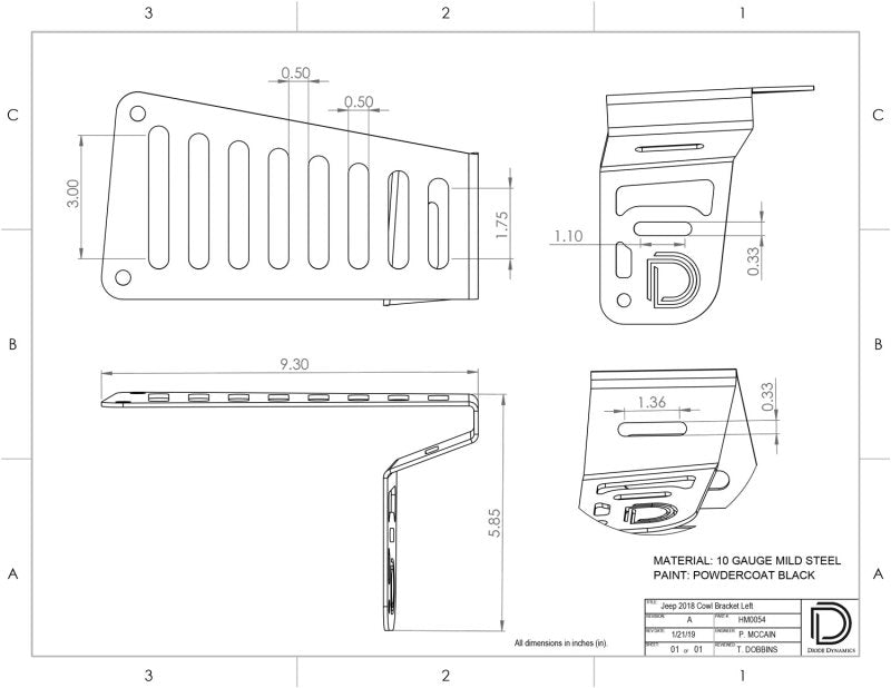Diode Dynamics 18-21 Jeep JL Wrangler/Gladiator SS3 Cowl LED Bracket K