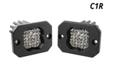 Diode Dynamics Stage Series C1R - White Flood Flush Mount LED Pod (Pair)