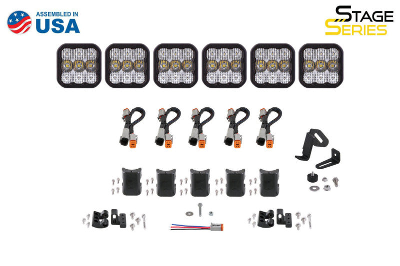 Diode Dynamics SS5 Pro Universal CrossLink 6-Pod Lightbar - White Driving