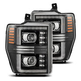 AlphaRex 08-10 Ford F250-550 PRO-Series Projector headlights Black w/Activ Light/Seq Signal