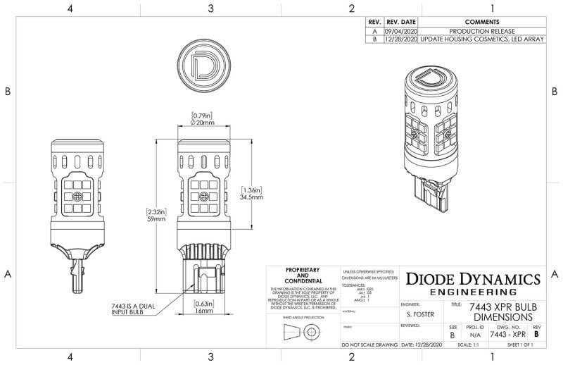 Diode Dynamics 7443 XPR LED Bulb - Cool - White (Single)