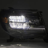 AlphaRex 05-11 Toyota Tacoma LUXX Crystal Headlights Plank Style Design Black w/Activation Light/DRL