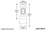 Diode Dynamics 3157 LED Bulb HP11 LED - Amber Set of 6