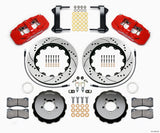 Wilwood AERO6 Front Hat Kit 14.00 Drilled Red 1999-2012 Subaru WRX w/Lines