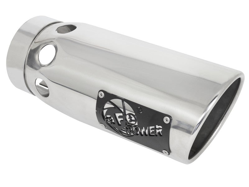 aFe Large Bore-HD 5 IN 409 SS DPF-Back Exhaust System w/Polished Tip 20-23 GM Truck V8-6.6L