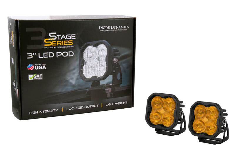 Diode Dynamics SS3 Max ABL - Yellow SAE Fog Standard (Pair)