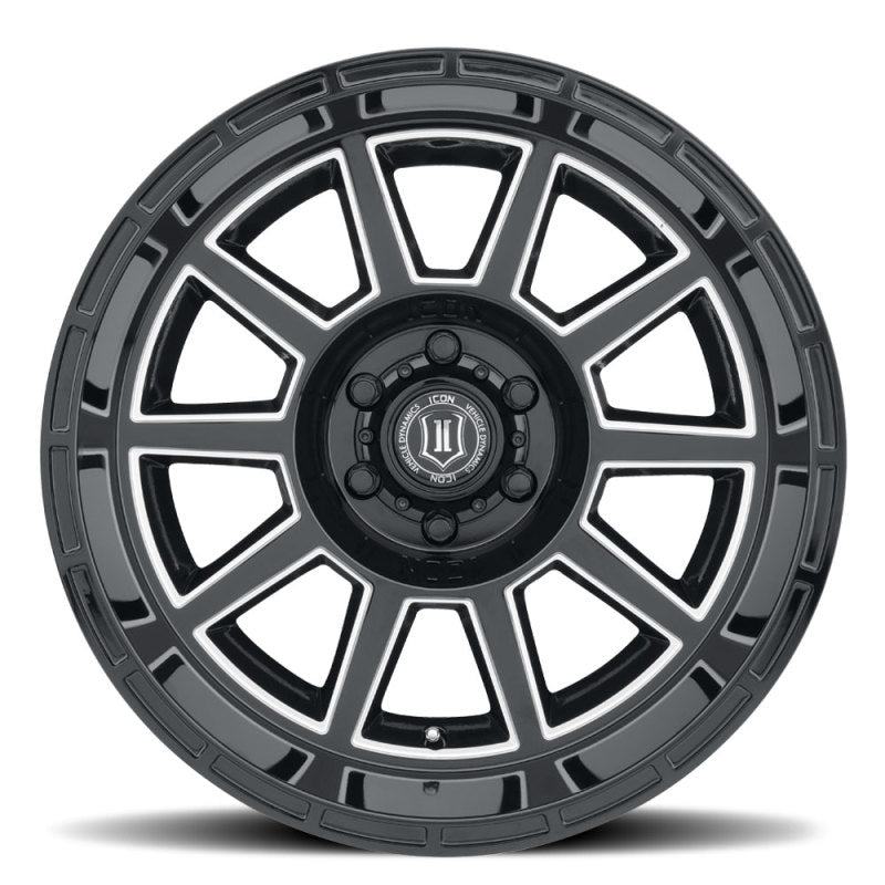 ICON Recoil | 20x10 | -24mm Offset | 5x5 | Gloss Black Milled Spokes Wheel