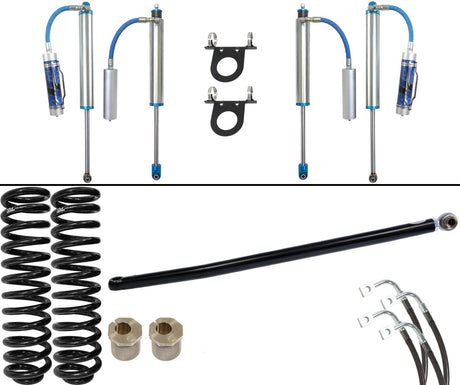 Pintop System - Our most popular system, the Pintop kit boasts 2.5″, Remote Reservoir King Shocks. Designed and tuned in house for the customer looking for substantial on-road and off-road performance improvement. Customers can expect more control and bottom-out resistance than the Back-Country.