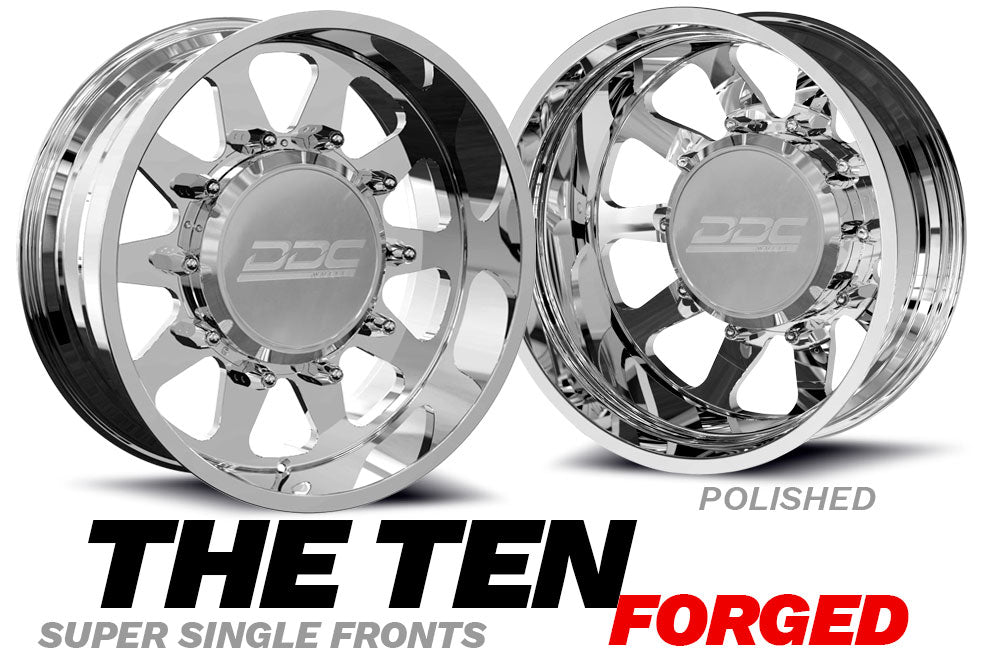 DDC Wheels "THE TEN" for 2005-2023 Ford Dually Forged Polished