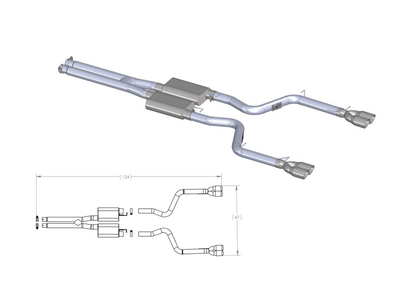 aFe MACHForce XP Exhausts Cat-Back SS-409 EXH CB Dodge Challenger 09 V8-5.7L