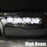 AlphaRex 09-18 Dodge Ram 1500HD NOVA LED Projector Headlights Plank Style Design Chrome w/DRL