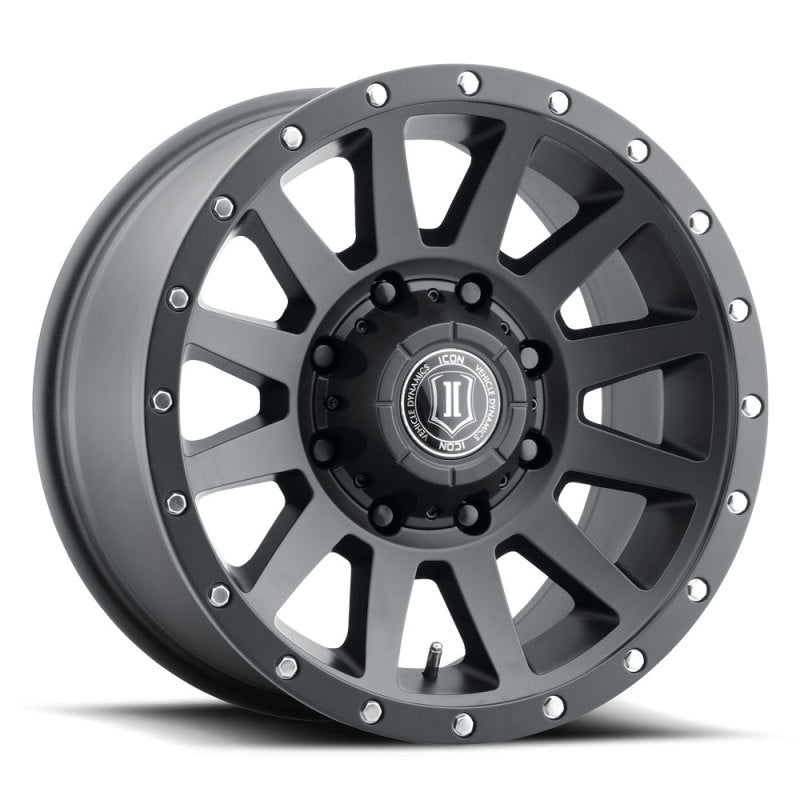 Icon Alloys Compression HD Sat Black Wheel | 18x9 | 12mm Offset | 8x180