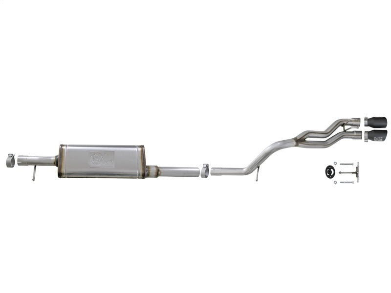 aFe Rebel Series Cat-Back 2.5in Dual Center Exit SS Exhaust w/ Black Tips 07-14 Jeep Wrangler V6