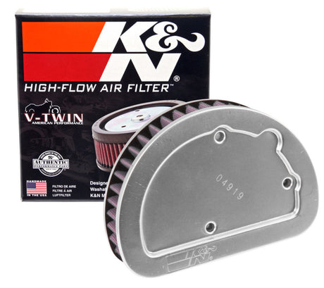 K&N Replacement Unique Air Filter 6.625in L x 4.75in W x 1.625in H with 1 Flange for Harley-Davidson