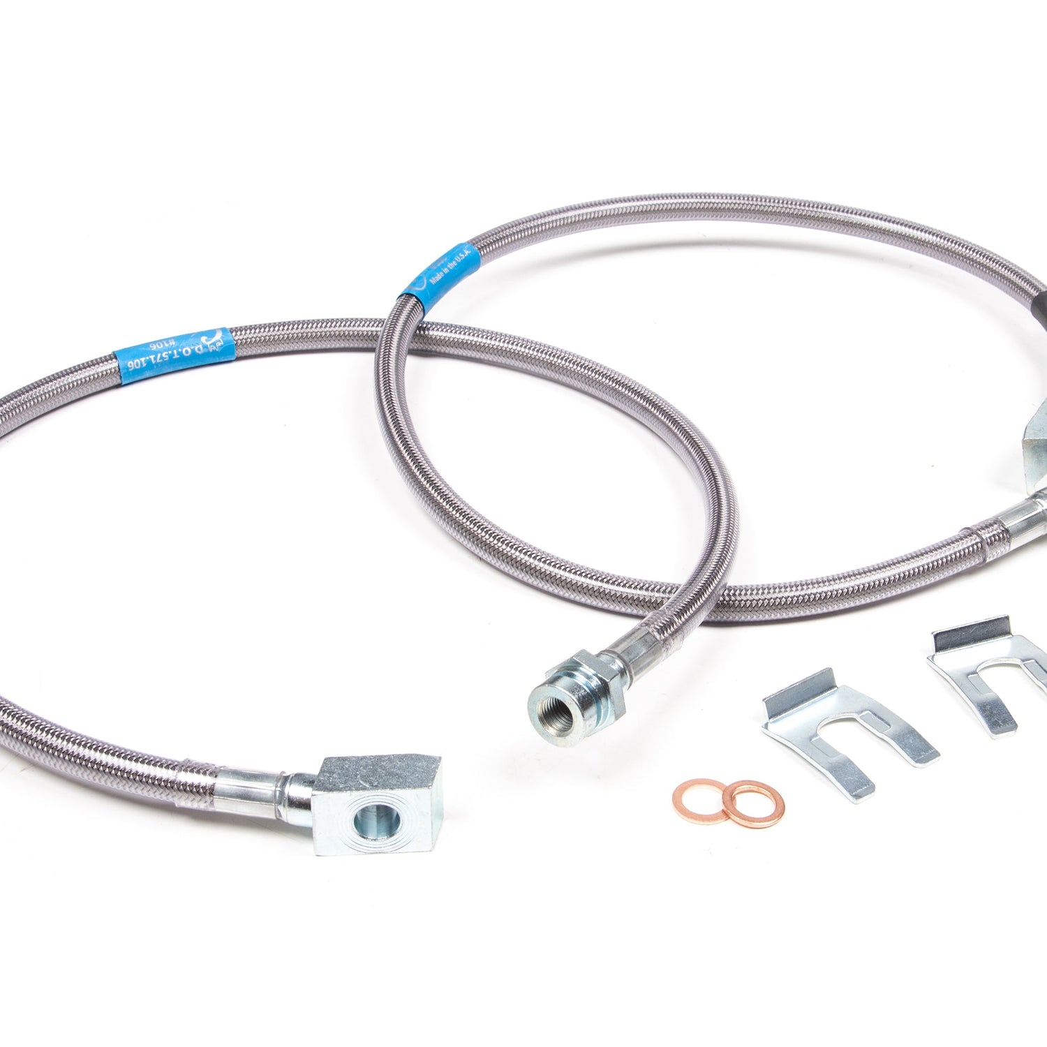 Front Brake Line Set - Stainless Steel - Fits 6-Inch Lift for 1988-1998 Chevy/GMC Truck and SUV