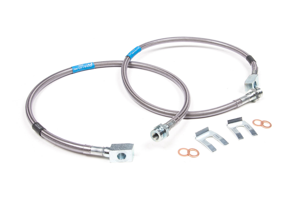 Front Brake Line Set - Stainless Steel - Fits 6-Inch Lift for 1988-1998 Chevy/GMC Truck and SUV