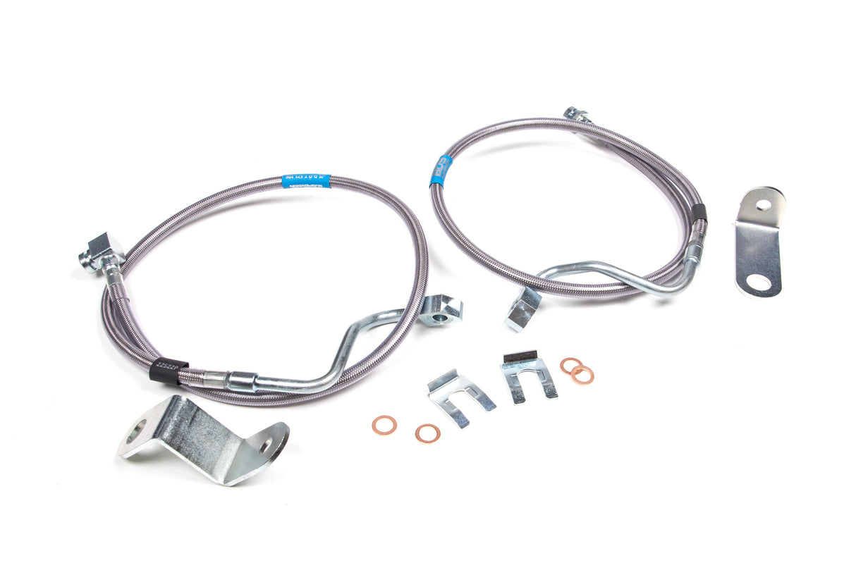 Front Brake Line Set - Stainless Steel - Fits 6 - 8-Inch Lift for 2005-2007 Ford F-250/F-350 Super Duty 4WD