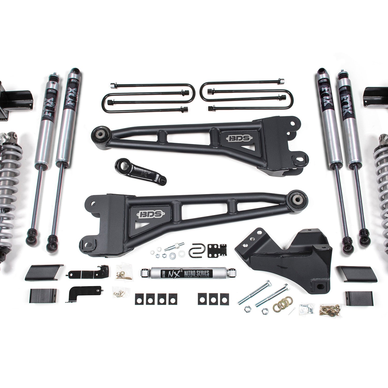 4-Inch Lift Kit w/ Radius Arm - FOX 2.5 Performance Elite Coil-Over Conversion for 2017-2019 Ford F-350 Super Duty DRW 4WD Diesel
