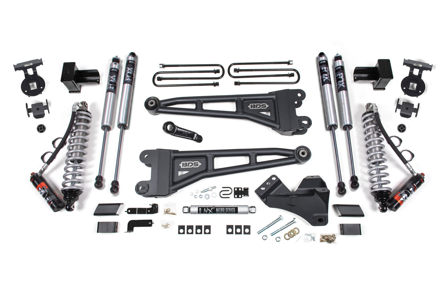 4-Inch Lift Kit w/ Radius Arm - FOX 2.5 Performance Elite Coil-Over Conversion for 2017-2019 Ford F-350 Super Duty DRW 4WD Diesel