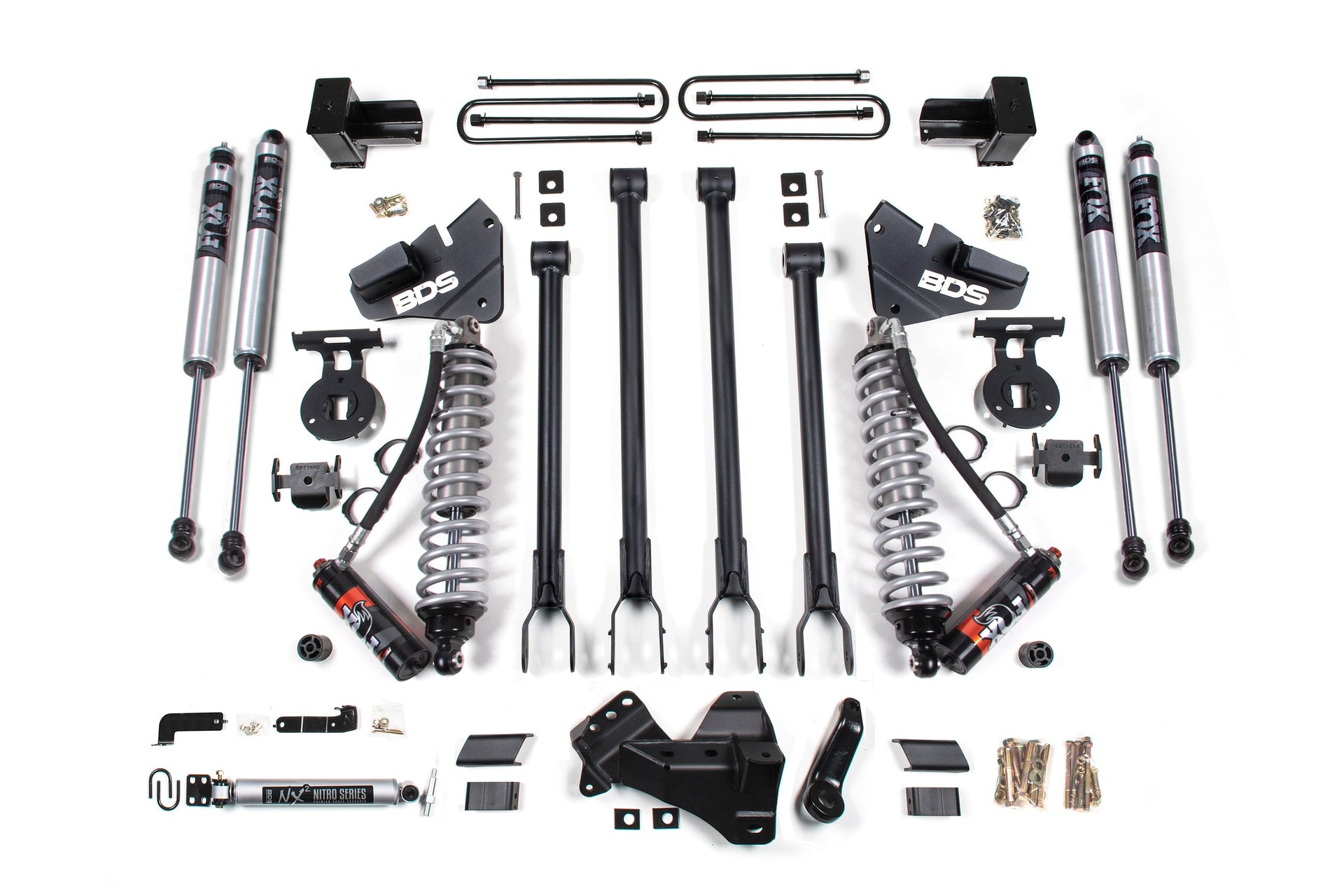 4-Inch Lift Kit w/ 4-Link - FOX 2.5 Performance Elite Coil-Over Conversion for 2017-2019 Ford F-250/F-350 Super Duty 4WD Diesel