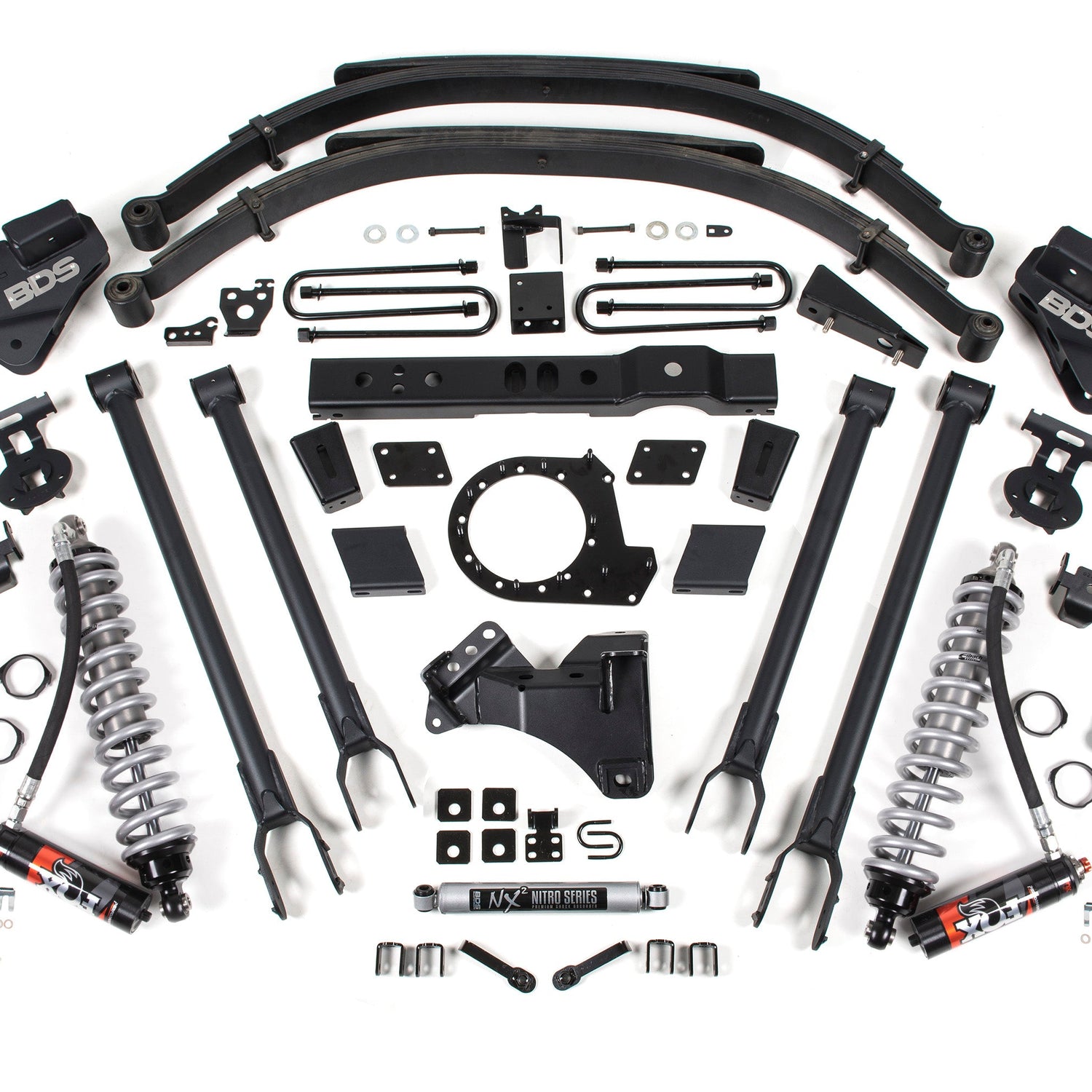 8-Inch Lift Kit w/ 4-Link - FOX 2.5 Performance Elite Coil-Over Conversion for 2017-2019 Ford F-250/F-350 Super Duty 4WD Diesel