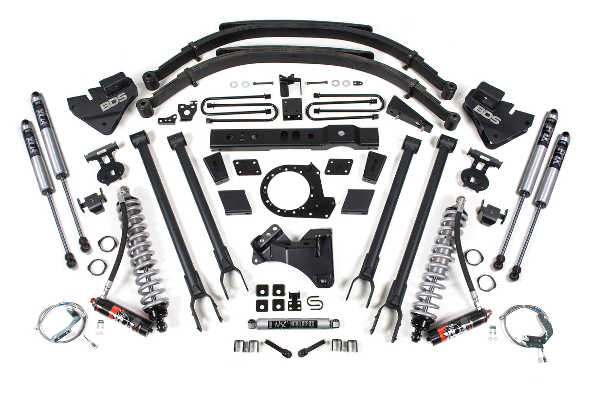 8-Inch Lift Kit w/ 4-Link - FOX 2.5 Performance Elite Coil-Over Conversion for 2017-2019 Ford F-250/F-350 Super Duty 4WD Diesel