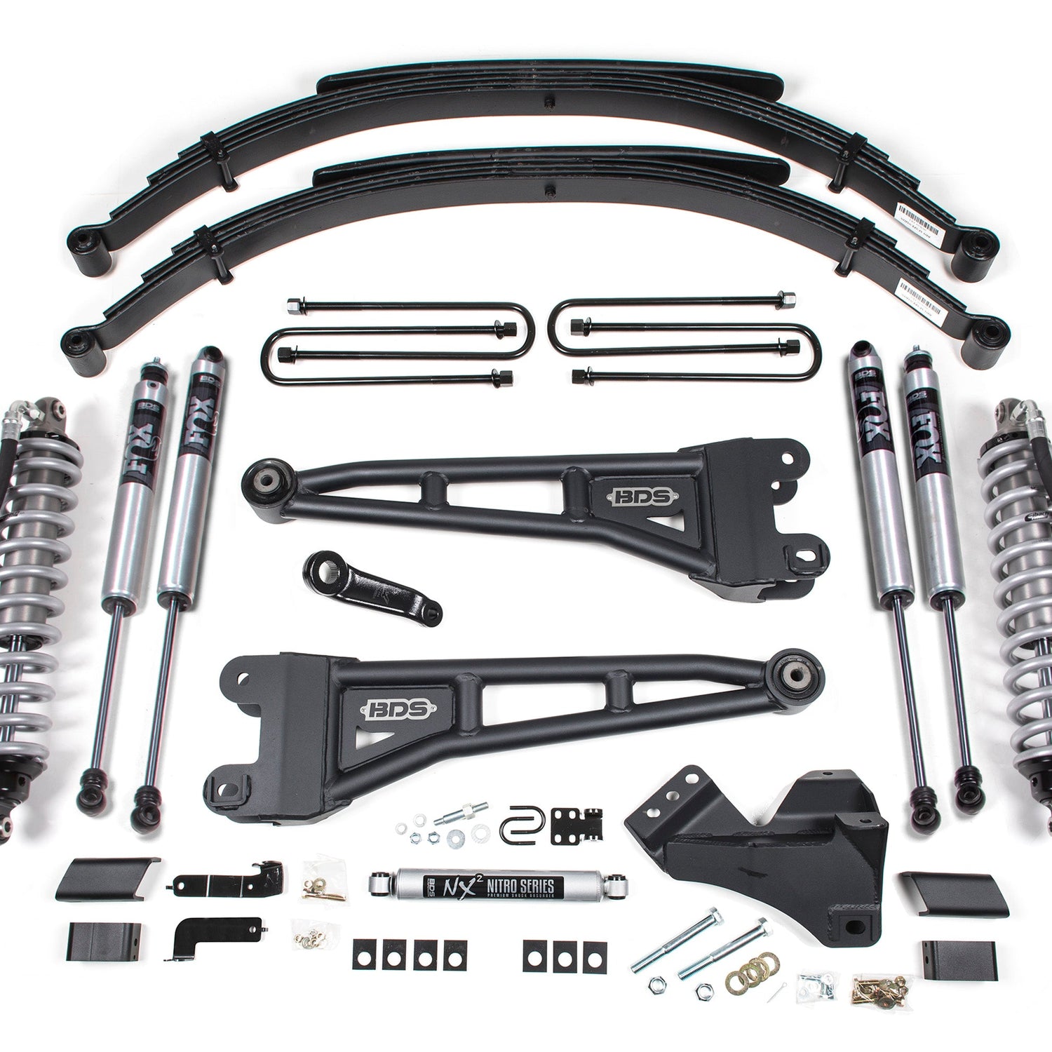 4-Inch Lift Kit w/ Radius Arm - FOX 2.5 Performance Elite Coil-Over Conversion for 2017-2019 Ford F-250/F-350 Super Duty 4WD Diesel