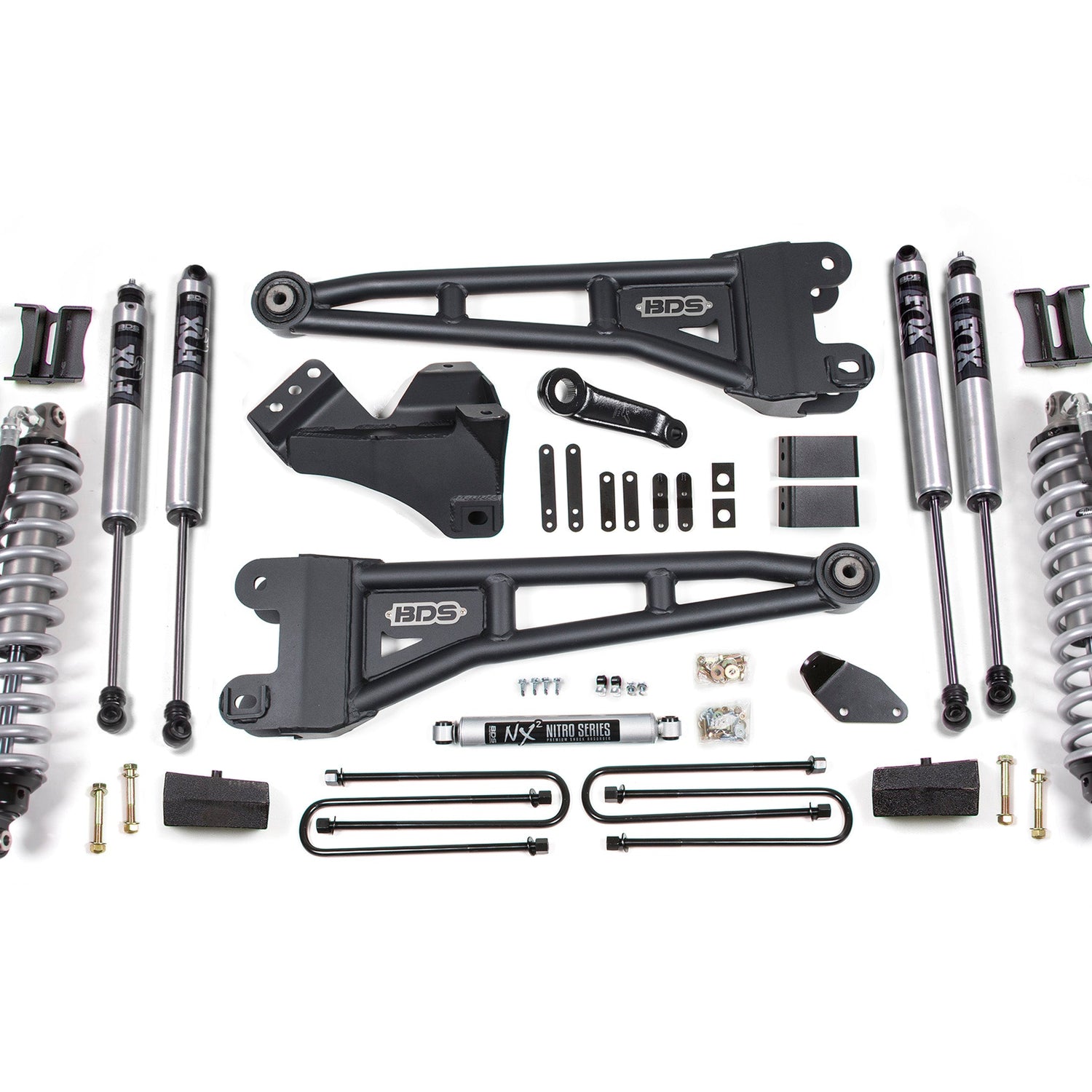 4-Inch Lift Kit w/ Radius Arm - FOX 2.5 Performance Elite Coil-Over Conversion for 2005-2007 Ford F-250/F-350 Super Duty 4WD Diesel