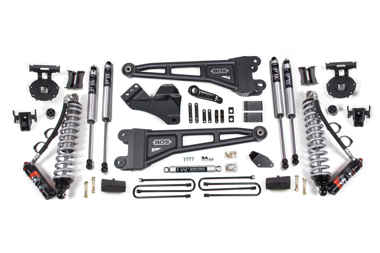 4-Inch Lift Kit w/ Radius Arm - FOX 2.5 Performance Elite Coil-Over Conversion for 2005-2007 Ford F-250/F-350 Super Duty 4WD Diesel