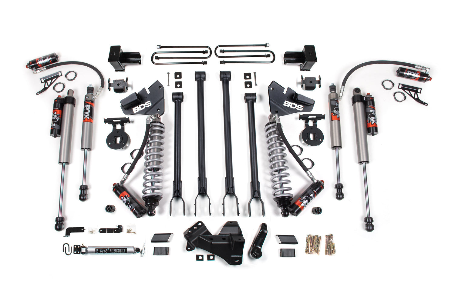 4-Inch Lift Kit w/ 4-Link - FOX 2.5 Performance Elite Coil-Over Conversion for 2017-2019 Ford F-350 Super Duty DRW 4WD Diesel