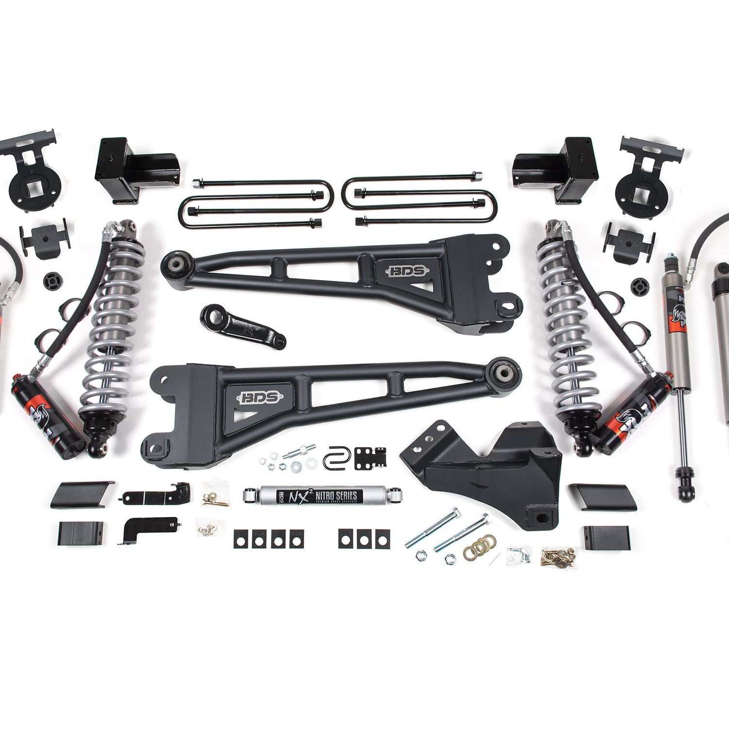 4-Inch Lift Kit w/ Radius Arm - FOX 2.5 Performance Elite Coil-Over Conversion for 2017-2019 Ford F-250/F-350 Super Duty 4WD Diesel